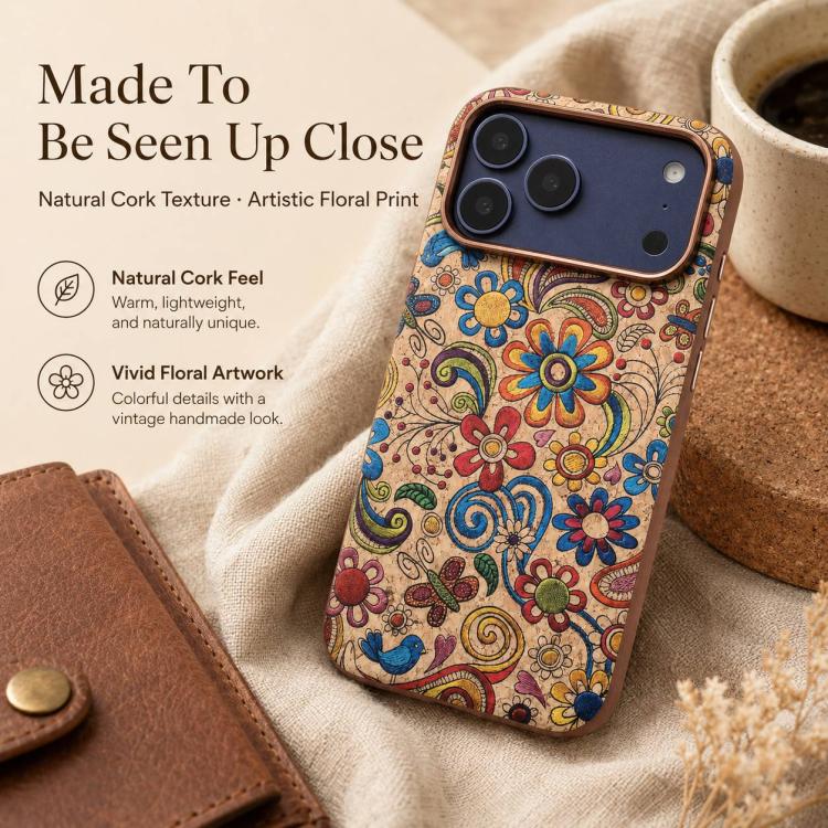 For iPhone 17 Pro Denior Vintage Boho Embroidery Style Magnetic Protective Phone Case(Yellow)
