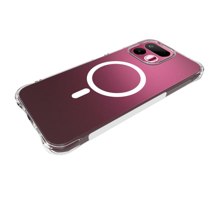 For Realme 16T 5G Big Hole Shockproof Non-slip Magnetic TPU Phone Case(Transparent)