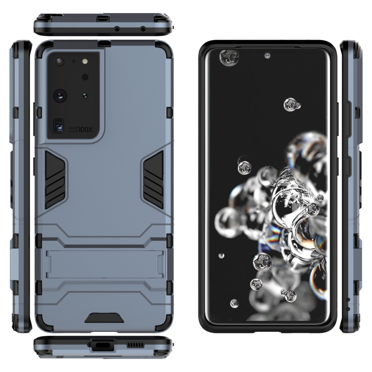 For Samsung Galaxy S21 Ultra 5G Shockproof PC + TPU Protective Case with Hidden Holder(Navy Blue) For Samsung Galaxy S21 Ultra 5G Shockproof PC + TPU Protective Case with Hidden Holder(Navy Blue)