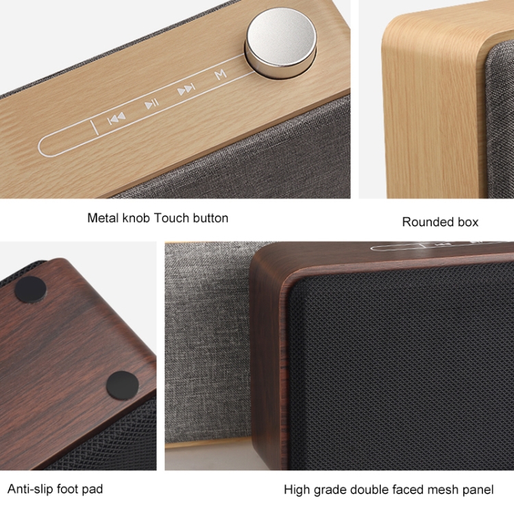 W5A Subwoofer Fabric Wooden Touch Bluetooth Speaker, Support TF Card & U Disk & 3.5mm AUX(Walnut) W5A Subwoofer Fabric Wooden Touch Bluetooth Speaker, Support TF Card & U Disk & 3.5mm AUX(Walnut)