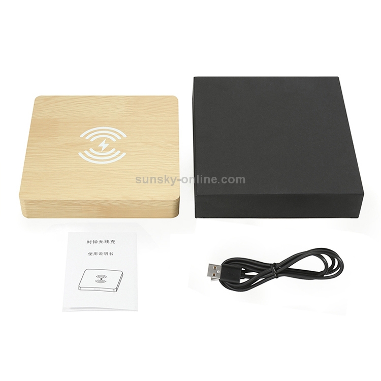 W50 Wooden Clock Wireless Charger (Yellow Wood) W50 Wooden Clock Wireless Charger (Yellow Wood)