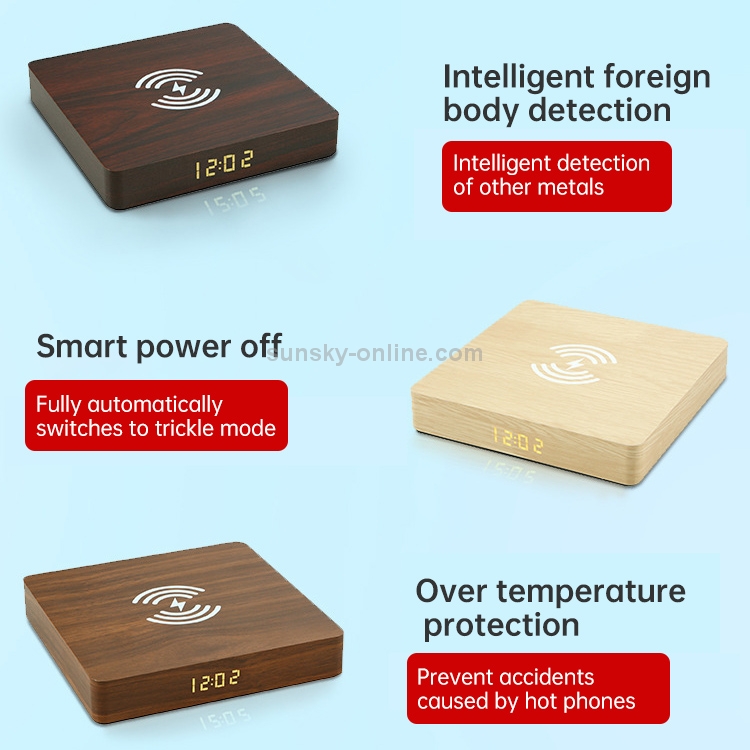 W50 Wooden Clock Wireless Charger (Yellow Wood) W50 Wooden Clock Wireless Charger (Yellow Wood)