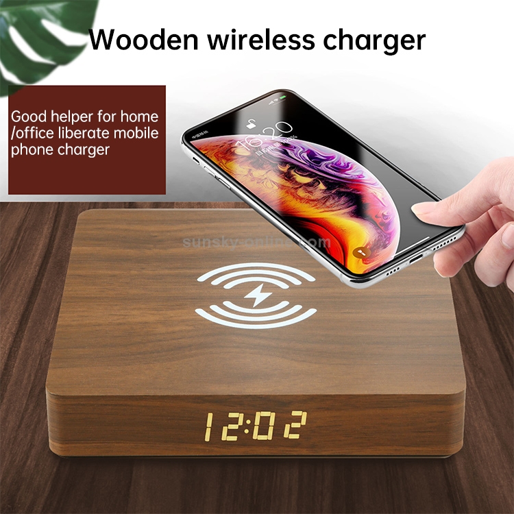 W50 Wooden Clock Wireless Charger (Yellow Wood) W50 Wooden Clock Wireless Charger (Yellow Wood)