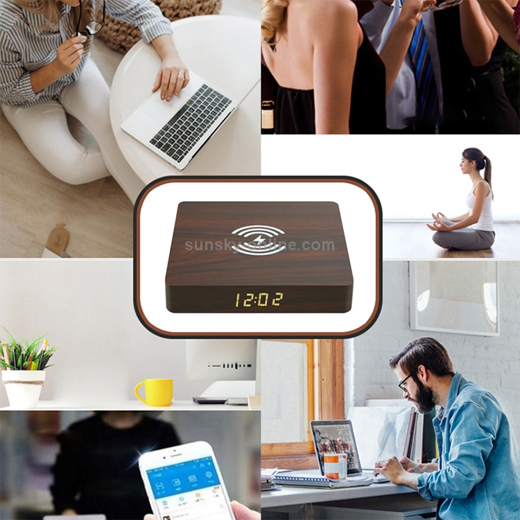 W50 Wooden Clock Wireless Charger (Yellow Wood) W50 Wooden Clock Wireless Charger (Yellow Wood)