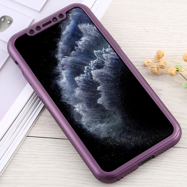 For iPhone 12 Pro Max Shockproof PC Full Coverage Protective Case with Tempered Glass Film(Purple) For iPhone 12 Pro Max Shockproof PC Full Coverage Protective Case with Tempered Glass Film(Purple)