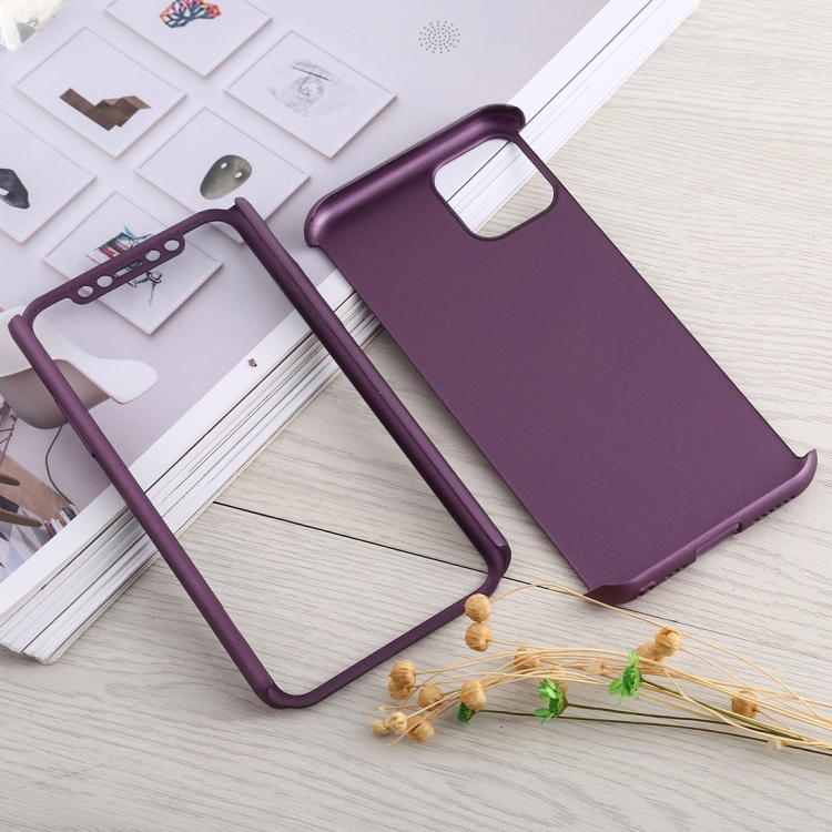 For iPhone 12 Pro Max Shockproof PC Full Coverage Protective Case with Tempered Glass Film(Purple) For iPhone 12 Pro Max Shockproof PC Full Coverage Protective Case with Tempered Glass Film(Purple)