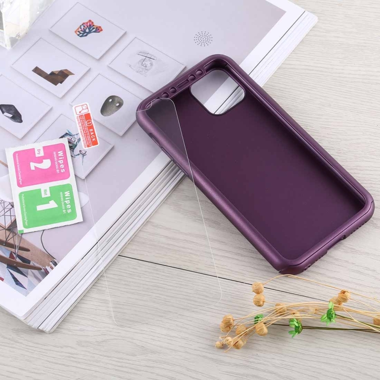 For iPhone 12 Pro Max Shockproof PC Full Coverage Protective Case with Tempered Glass Film(Purple) For iPhone 12 Pro Max Shockproof PC Full Coverage Protective Case with Tempered Glass Film(Purple)