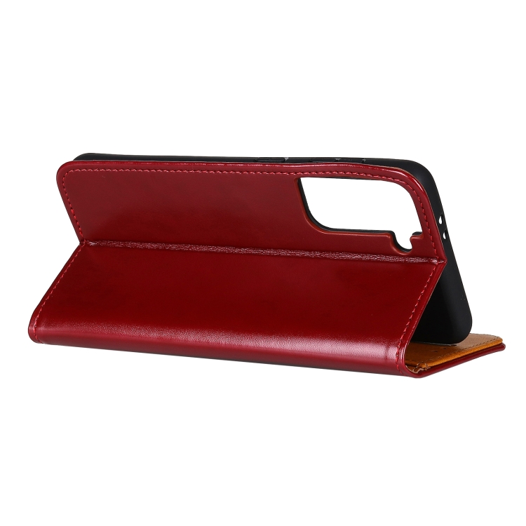For Samsung Galaxy S21 Plus 5G 3-Color Pearl Texture Magnetic Buckle Horizontal Flip PU Leather Case with Card Slots & Wallet & Holder(Wine Red) For Samsung Galaxy S21 Plus 5G 3-Color Pearl Texture Magnetic Buckle Horizontal Flip PU Leather Case with Card Slots & Wallet & Holder(Wine Red)