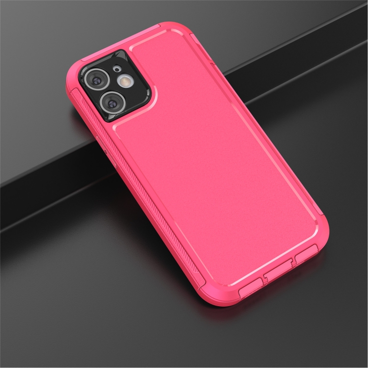 For iPhone 12 mini 360 All-inclusive Shockproof Precise Hole PC + TPU Protective Case (Rose Red)