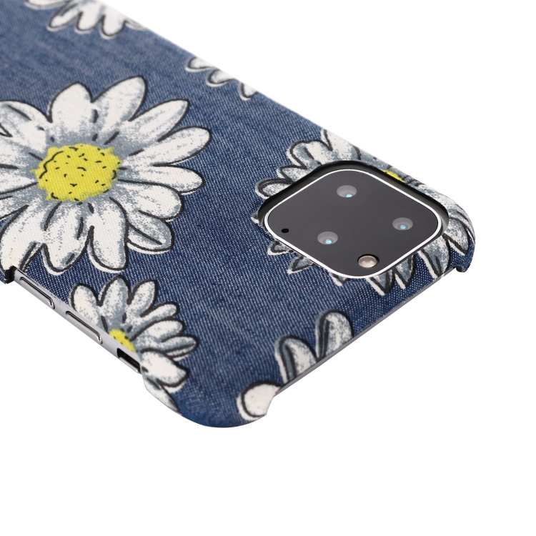 PC + Denim Texture Printing Protective Case For iPhone 11 Pro(Yellow Cherysanthemum)
