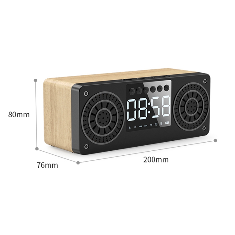 A10 Subwoofer Wooden Clock Bluetooth 5.0 Speaker, Support TF Card & U Disk Play & FM Radio(Red) A10 Subwoofer Wooden Clock Bluetooth 5.0 Speaker, Support TF Card & U Disk Play & FM Radio(Red)