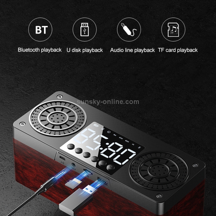 A10 Subwoofer Wooden Clock Bluetooth 5.0 Speaker, Support TF Card & U Disk Play & FM Radio(Red) A10 Subwoofer Wooden Clock Bluetooth 5.0 Speaker, Support TF Card & U Disk Play & FM Radio(Red)