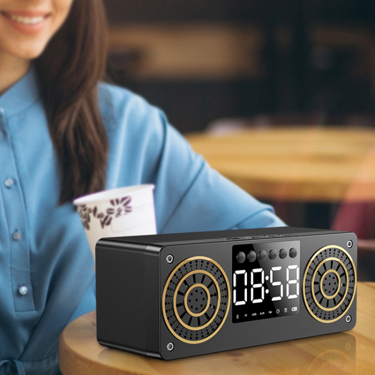 A10 Subwoofer Wooden Clock Bluetooth 5.0 Speaker, Support TF Card & U Disk Play & FM Radio(Red) A10 Subwoofer Wooden Clock Bluetooth 5.0 Speaker, Support TF Card & U Disk Play & FM Radio(Red)