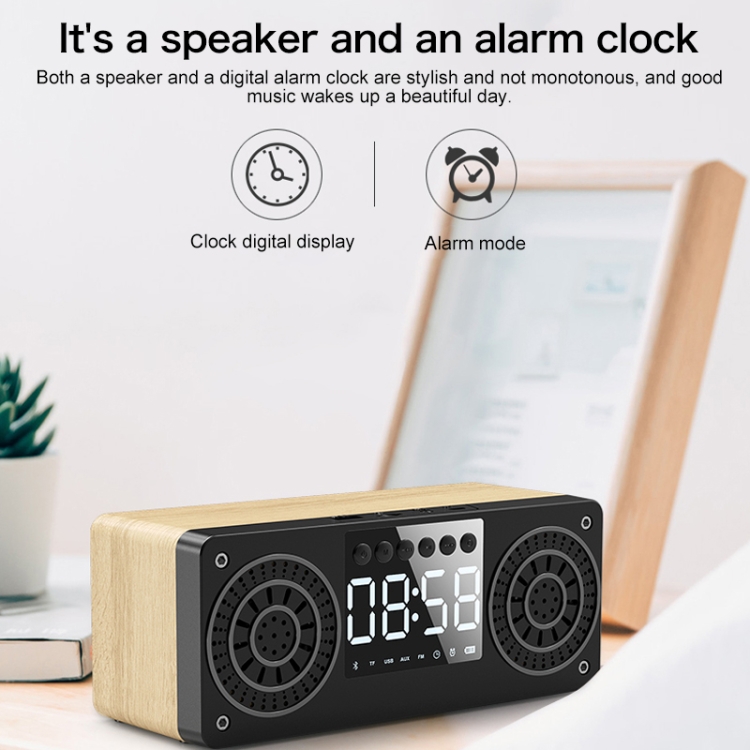A10 Subwoofer Wooden Clock Bluetooth 5.0 Speaker, Support TF Card & U Disk Play & FM Radio(Red) A10 Subwoofer Wooden Clock Bluetooth 5.0 Speaker, Support TF Card & U Disk Play & FM Radio(Red)