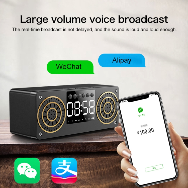 A10 Subwoofer Wooden Clock Bluetooth 5.0 Speaker, Support TF Card & U Disk Play & FM Radio(Red) A10 Subwoofer Wooden Clock Bluetooth 5.0 Speaker, Support TF Card & U Disk Play & FM Radio(Red)