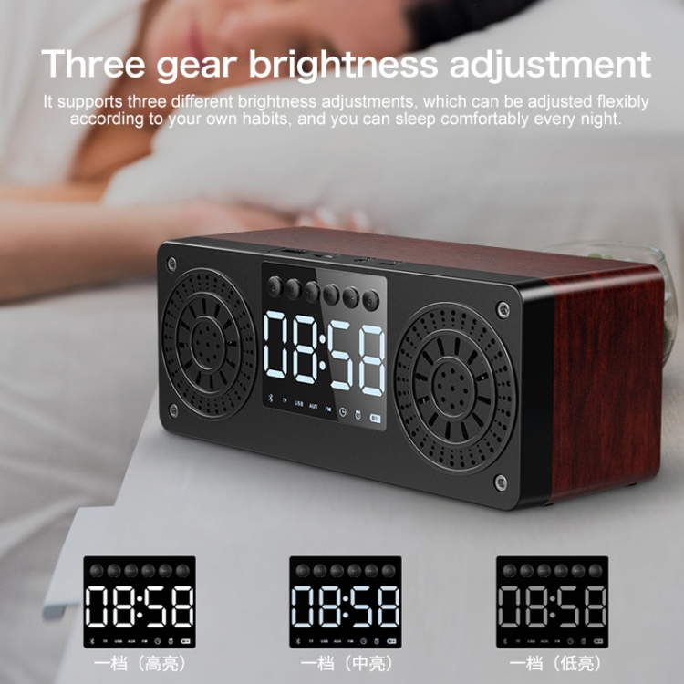 A10 Subwoofer Wooden Clock Bluetooth 5.0 Speaker, Support TF Card & U Disk Play & FM Radio(Red) A10 Subwoofer Wooden Clock Bluetooth 5.0 Speaker, Support TF Card & U Disk Play & FM Radio(Red)