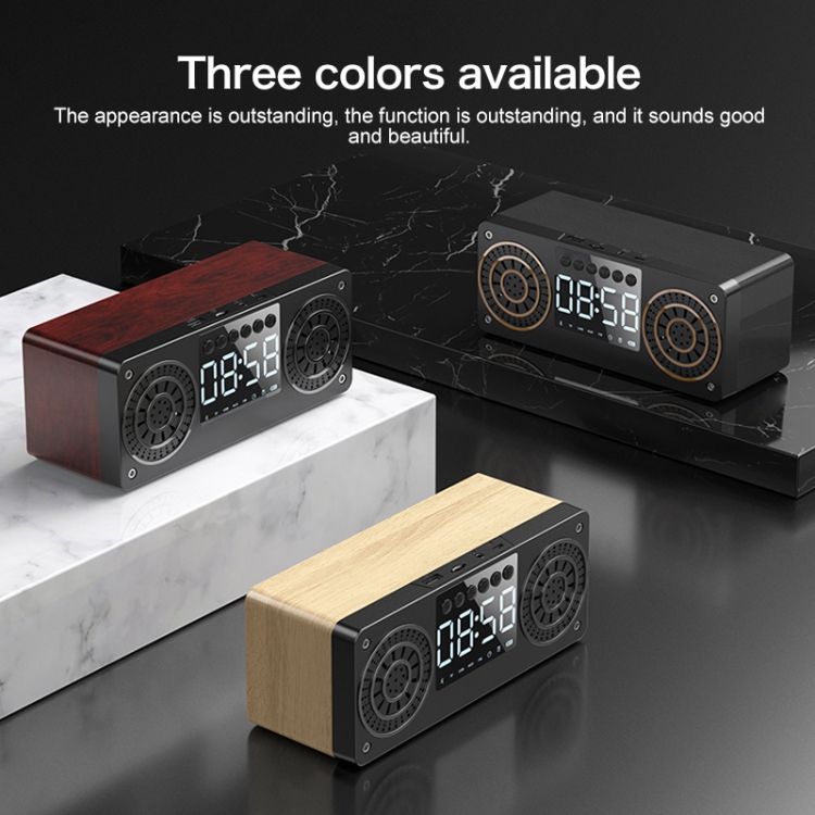 A10 Subwoofer Wooden Clock Bluetooth 5.0 Speaker, Support TF Card & U Disk Play & FM Radio(Red) A10 Subwoofer Wooden Clock Bluetooth 5.0 Speaker, Support TF Card & U Disk Play & FM Radio(Red)