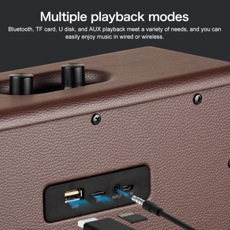 D30 Portable Subwoofer Wooden Bluetooth 4.2 Speaker, Support TF Card & 3.5mm AUX & U Disk Play(Black) D30 Portable Subwoofer Wooden Bluetooth 4.2 Speaker, Support TF Card & 3.5mm AUX & U Disk Play(Black)