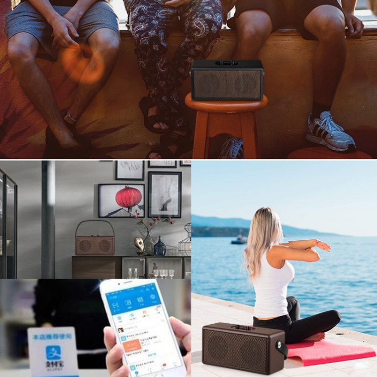 D30 Portable Subwoofer Wooden Bluetooth 4.2 Speaker, Support TF Card & 3.5mm AUX & U Disk Play(Black) D30 Portable Subwoofer Wooden Bluetooth 4.2 Speaker, Support TF Card & 3.5mm AUX & U Disk Play(Black)