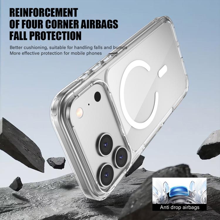 For iPhone 18 Pro / 17 Pro iPAKY Aurora Series Magnetic PC Hybrid TPU Phone Case(Transparent)