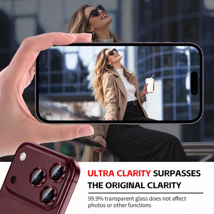 For iPhone 18 Pro Max XDcase HD Hawkeye Camera Lens Protector(Cherry Red)