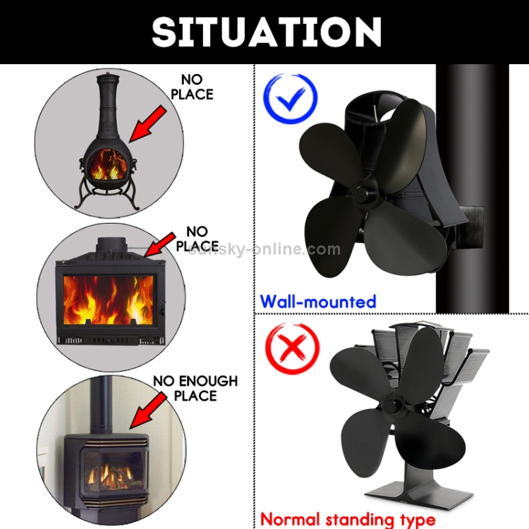 Dropship Heat Powered Stove Fan Aluminum Silent Eco Fan For Wood