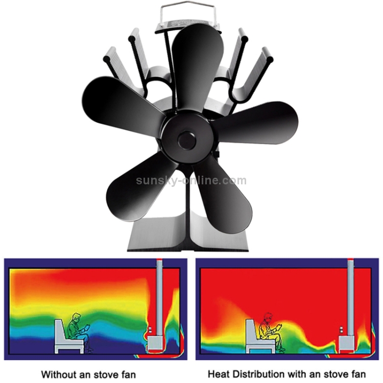 YL602 Ventilatore per stufa camino ad alta temperatura in metallo ad alta  temperatura a 5 pale (bronzo)