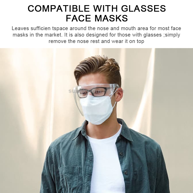 Full Face Safety Shield Tool Clear Glasses Eye Protection For Anti-Spit Saliva 