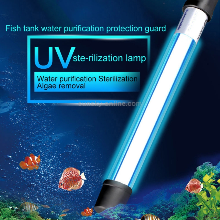 Lámpara ultravioleta para pecera con desinfección de algas, 220V, 7W, pago regular, enchufe de la UE - 5