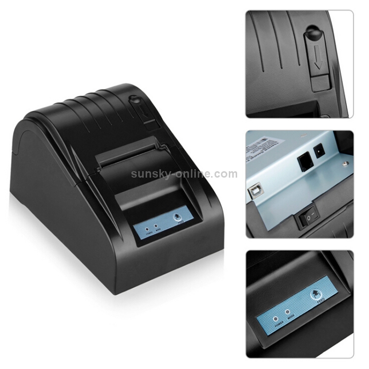 Mini imprimante thermique portable pour reçus - 58 mm - Chauffage direct -  Prend en charge le contrôle du smartphone - Bleu