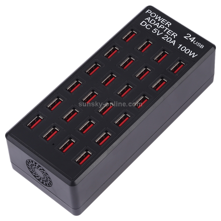 100W 24 USB Ports Fast Charger Station Smart Charger with LED Indicator AC 100-240V, US Plug(Black) 100W 24 USB Ports Fast Charger Station Smart Charger with LED Indicator AC 100-240V, US Plug(Black)