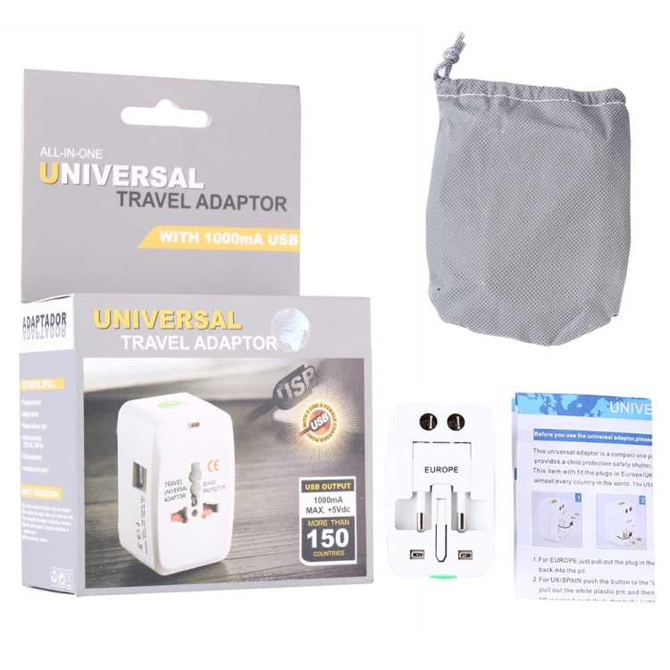 Adaptateur universel de voyage 110-250V multiprise monde entier EU - AU -  USA - UK + USB 3.0 - Acheter sur PhoneLook