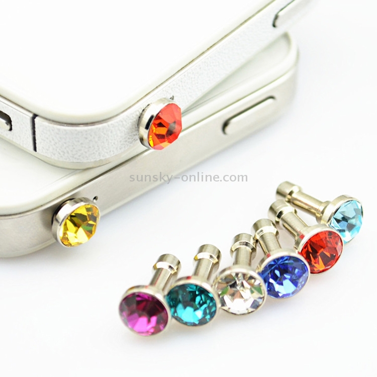 100 PCS 3.5mm Earphone Port Rhinestone Anti-Dust Plug 100 PCS 3.5mm Earphone Port Rhinestone Anti-Dust Plug