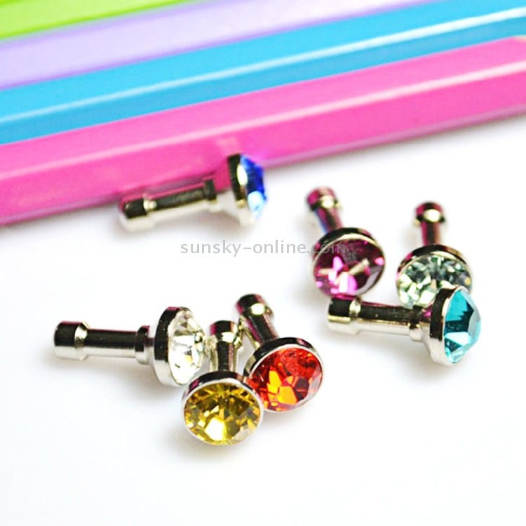 100 PCS 3.5mm Earphone Port Rhinestone Anti-Dust Plug 100 PCS 3.5mm Earphone Port Rhinestone Anti-Dust Plug