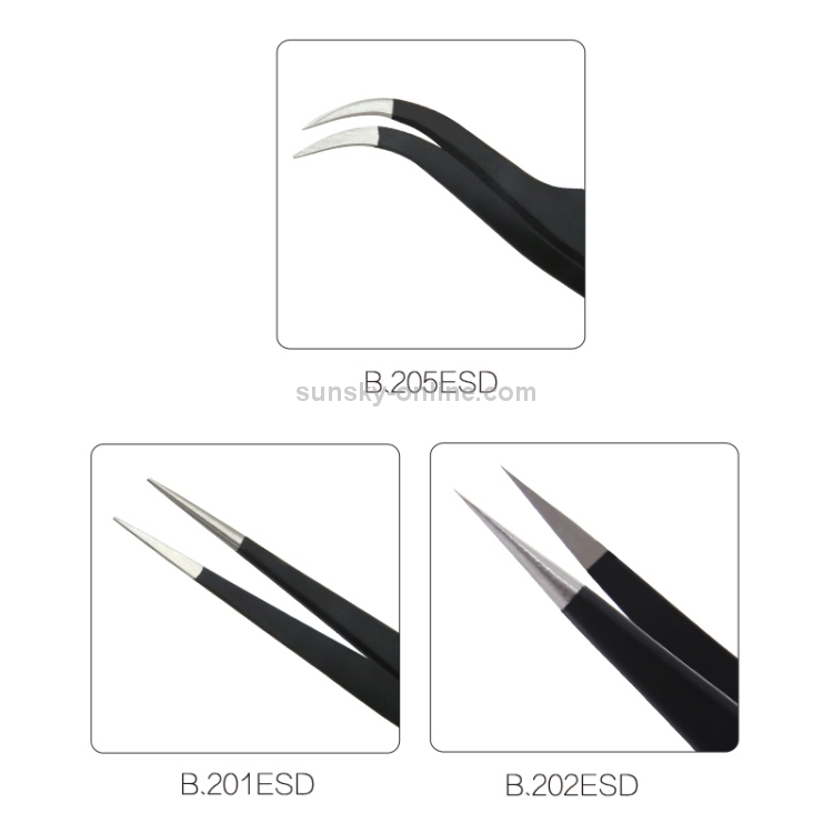 Professional Cell Phone Accessory Kits Multifunction BST-202ESD Electronic Hand Tool Tweezers 