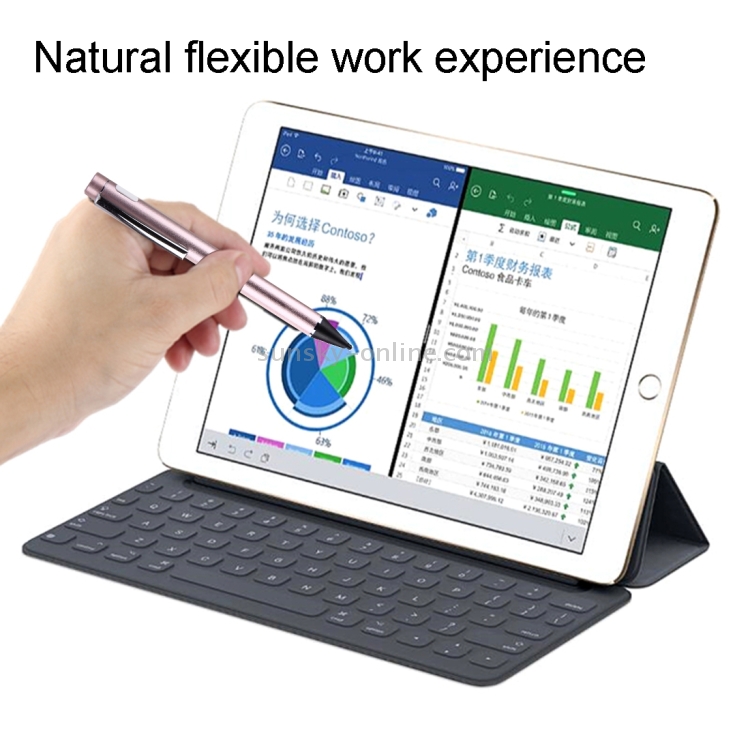 [US Warehouse] Micro USB Charging Universal Superfine Nib Capacitive Touch Screen Stylus Pen(Rose Gold)