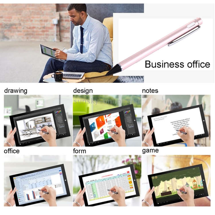 [US Warehouse] Micro USB Charging Universal Superfine Nib Capacitive Touch Screen Stylus Pen(Rose Gold)