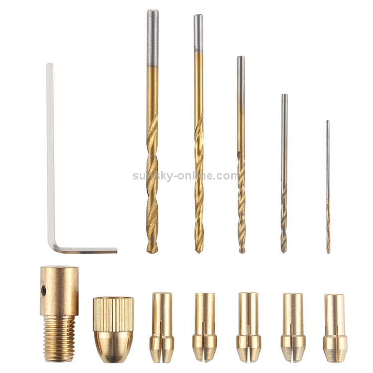 WLXY WLDIY001 Mini DIY Brass Electric Drill Chucks Drill Bits Set