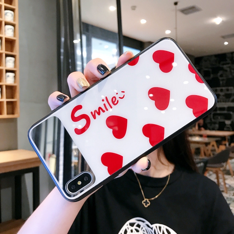 Glass Protective Case For iPhone 6 Plus & 6s Plus(Red)