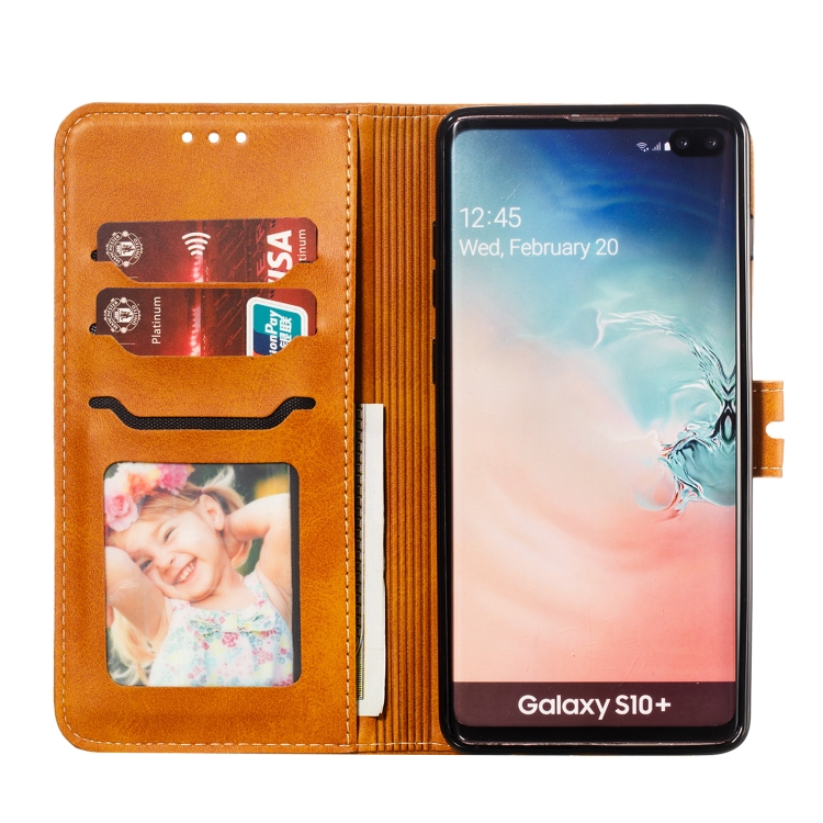 Leather Protective Case For Galaxy S10 Plus(Yellow) Leather Protective Case For Galaxy S10 Plus(Yellow)