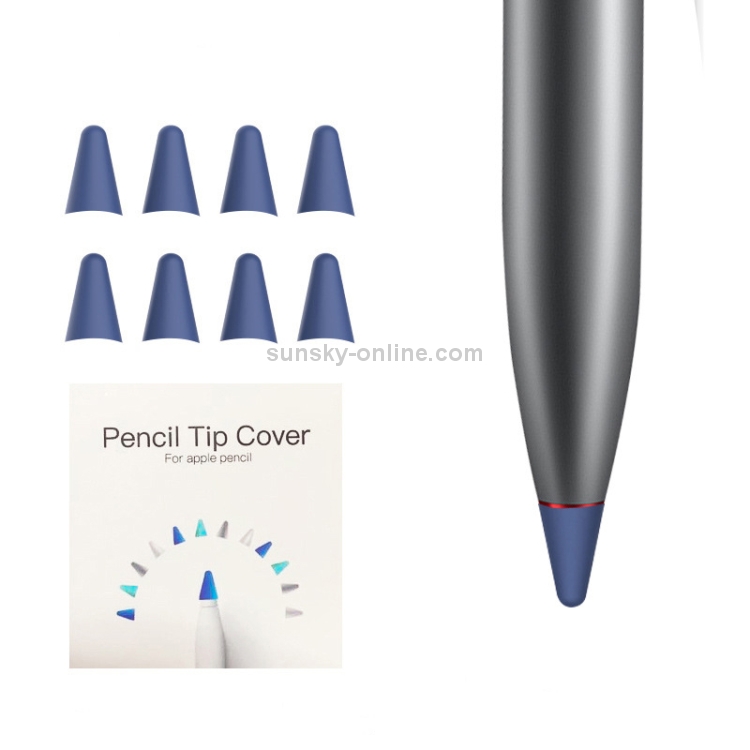 8 PCS antideslizante mudo resistente al desgaste cubierta de punta para M-pencil Lite (azul) - 1