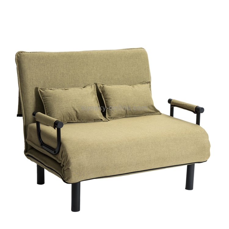 คลังสินค้า JPN] เก้าอี้นอนคู่ผ้าโซฟาเบดเตียงพับได้มีที่วางแขนขนาด 