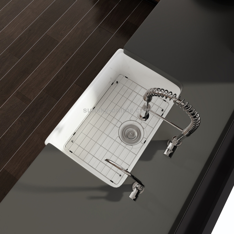 [US Warehouse] Rectangular Ceramic Kitchen Vessel Sink Farmhouse ...