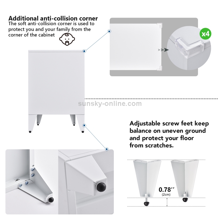 Sunsky 美国仓 现代风格家用客厅金属电视柜带柜子 尺寸 47 3x13 8x 3英寸