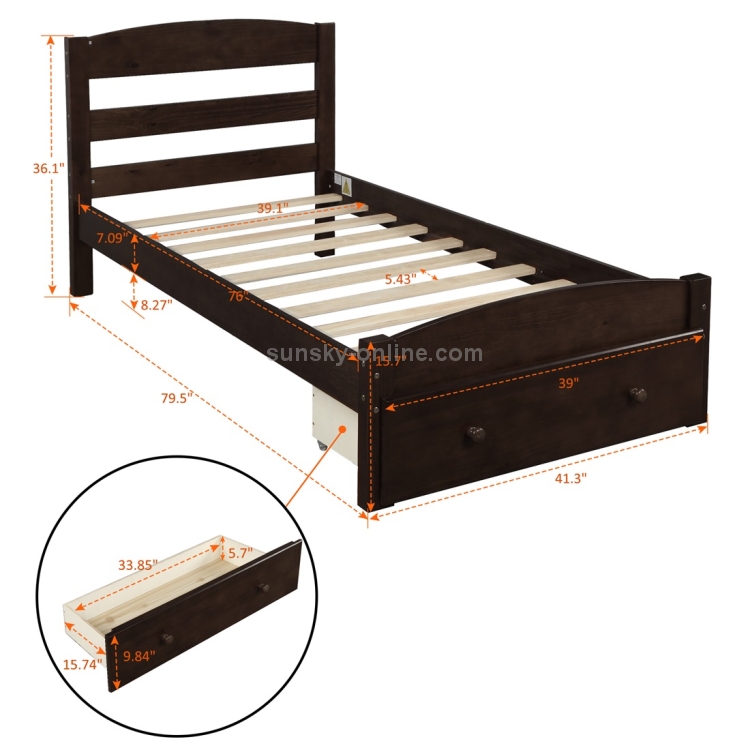 Warehouse Platform Twin Bed Frame, Twin Bed Frame Width Inches
