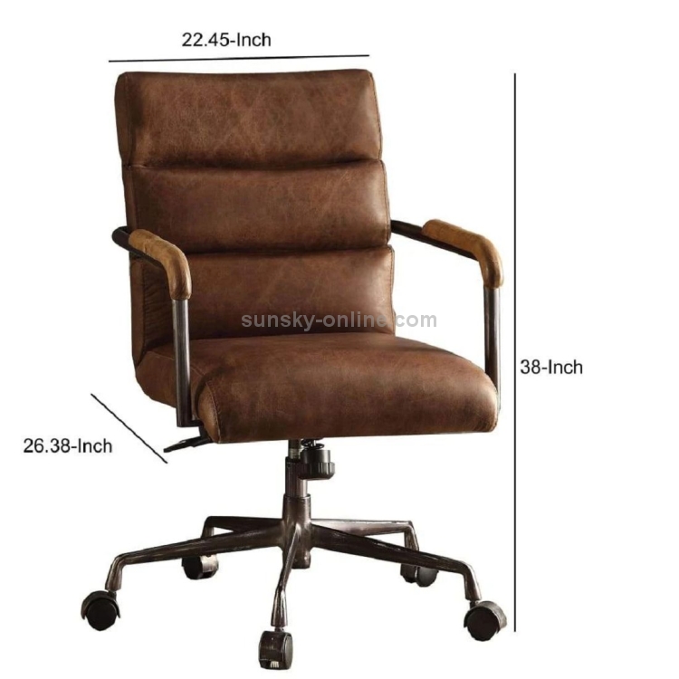 worn leather office chair