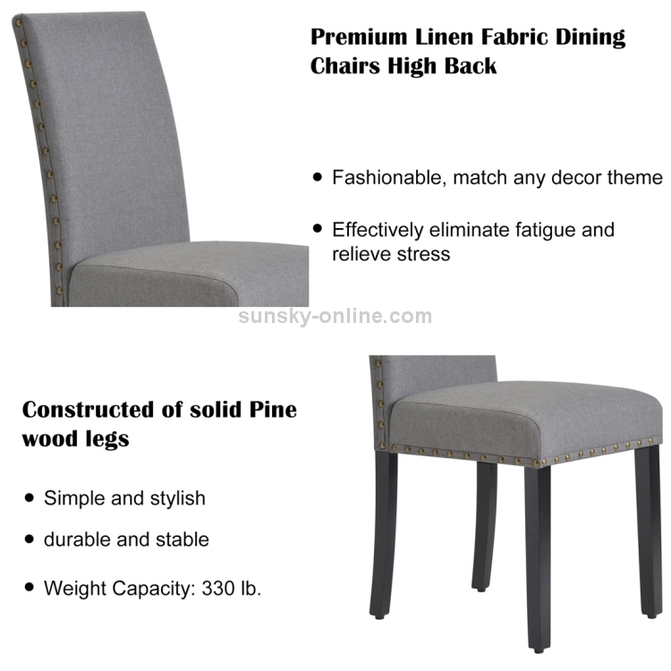 Pcs Set Fabric Dining High Back Chairs, Dining Chairs High Weight Capacity