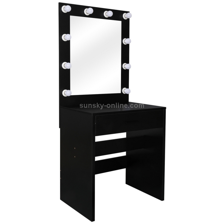 Us Warehouse Single Drawer Dressing, Big Vanity Mirror With Lights And Drawers