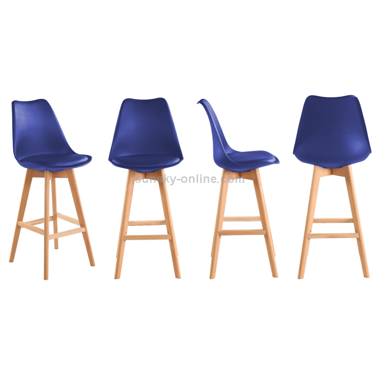 Pcs Tulip Bar Chairs With Backrest Blue, Bar Stool With Backrest Set Of 2 Colombia