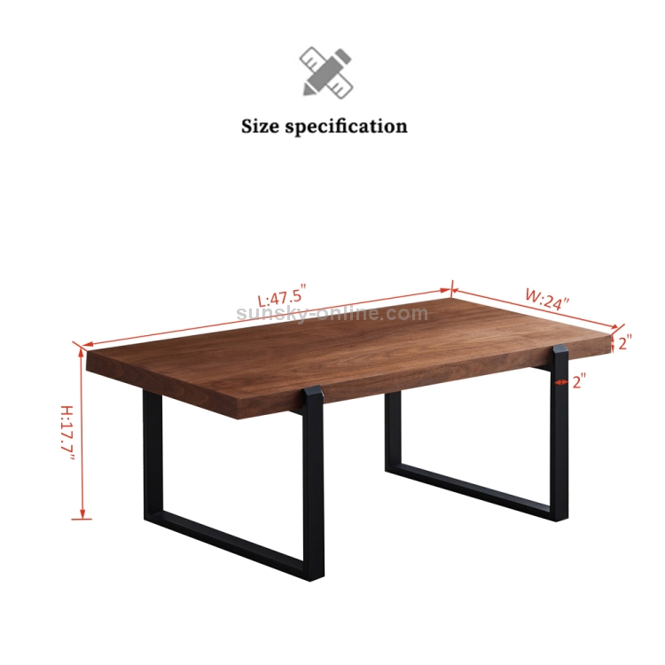 Metal Frame Square Walnut Coffee Table, Side Table Dimensions In Inches